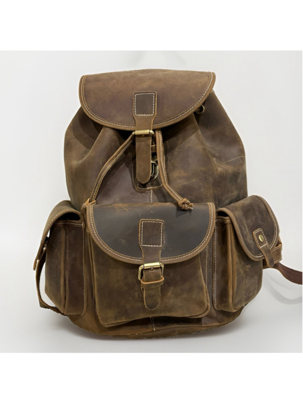 The Asmus Unbranded Brown Leather Backpack Rucksack VERY NICE QUALITY